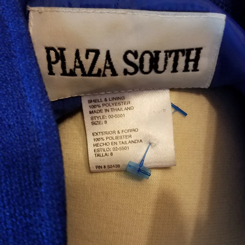 Vintage 90s Plaza South blue button-down dress - size 8 - Picture 6 of 9